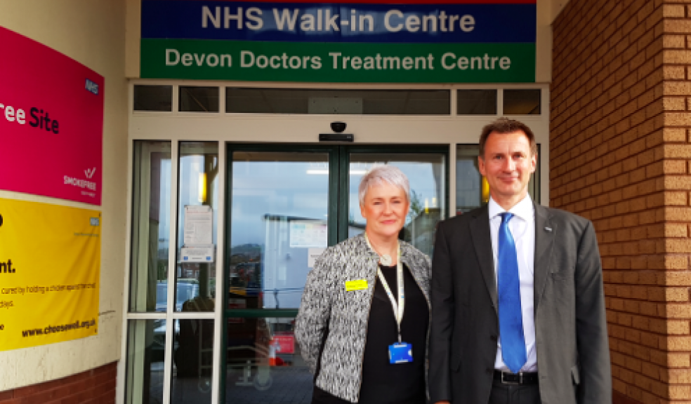 RD&E Chief Executive Suzanne Tracey with Secretary of State Jeremy Hunt on a visit to the Emergency Department