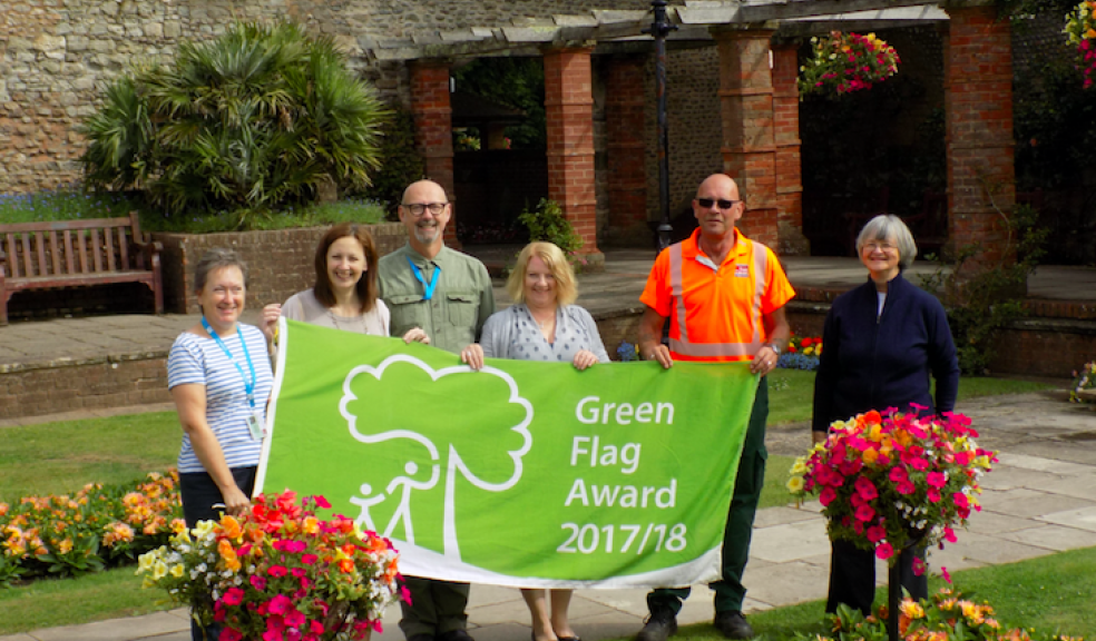 Connaught Gardens, Sidmouth, from left to right: Cllr Catherine Gardner, Jane Nicholls, Parks and Open Spaces Improvement Officer; Barry Maher, StreetScene Area Officer; Alan Fowler, team leader (Sidmouth); EDDC Cllr Marianne Rixon.