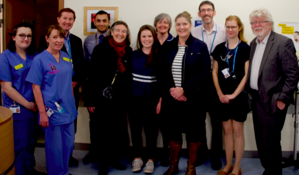 Fundraiser Alexandra Daniels (pictured centre) with the Respiratory Team at the Royal Devon and Exeter Hospital
