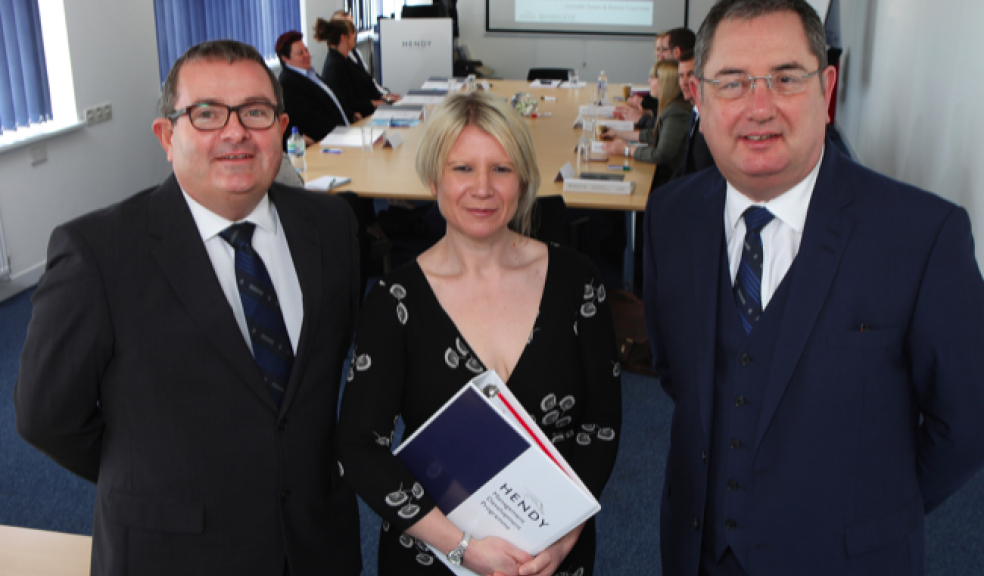 Pictured left to right Mark Busby, Danielle Swain from Complete Consulting and Graham Tarrant Head of Hendy Academy