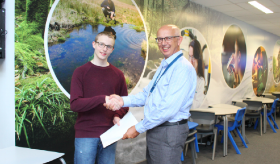 Lewis Crosthwaite with Principal Ian Crews