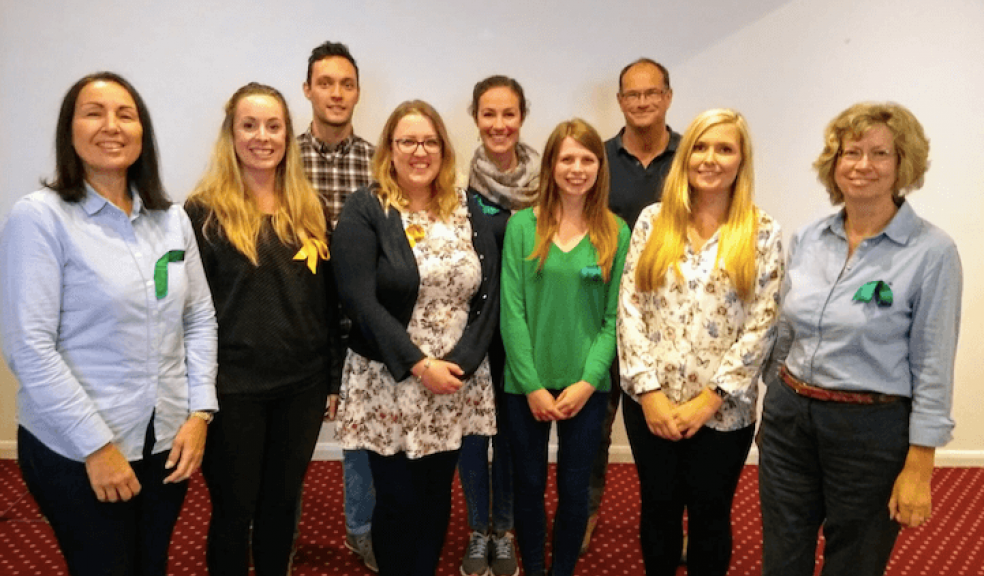 Stephens Scown graduate trainee team with five of the firm’s newly qualified solicitors (left to right): Hilary Pitts, partner; Olivia Miller; Sam Dunstan; Lauren Mankee; Thea Bennun, Associate; Laura Britton; Simon Trahair-Davies, partner; Carrianne Matta; and Liz Allen, partner