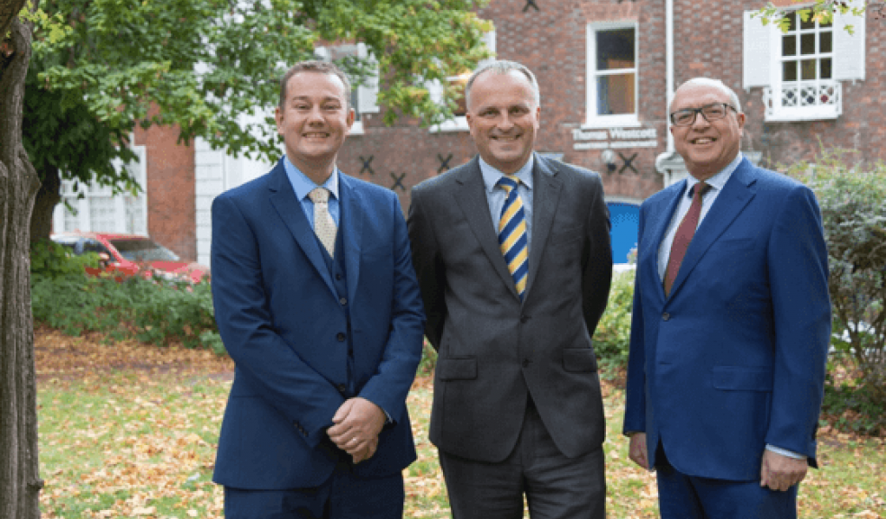 From left, Patrick Tigwell, Chris Hill and Richard Thomas, Chairman of Thomas Westcott Chartered Accountants.