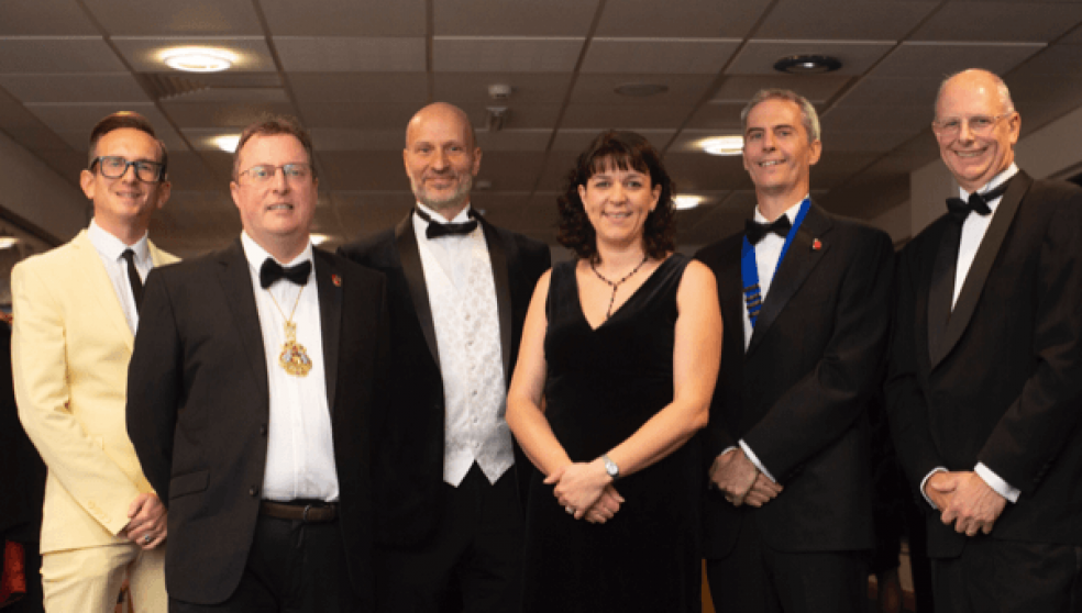 From left: Ed Dolman – Global, The Lord Mayor Councillor Rob Hannaford, Benjamin Mee – Dartmoor Zoological Society, Sarah Chamberlain – Kirk Hills, Mark Pellow – Chairman of Exeter Chamber of Commerce, Adrian Hills – Kirk Hills