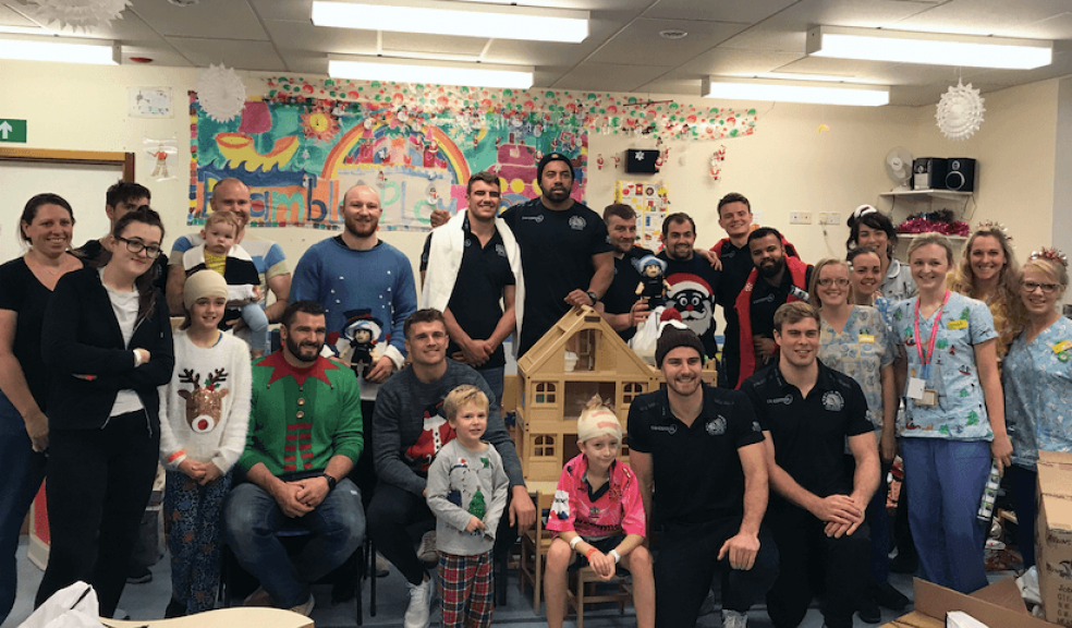 Chiefs with patients and staff on Bramble Ward