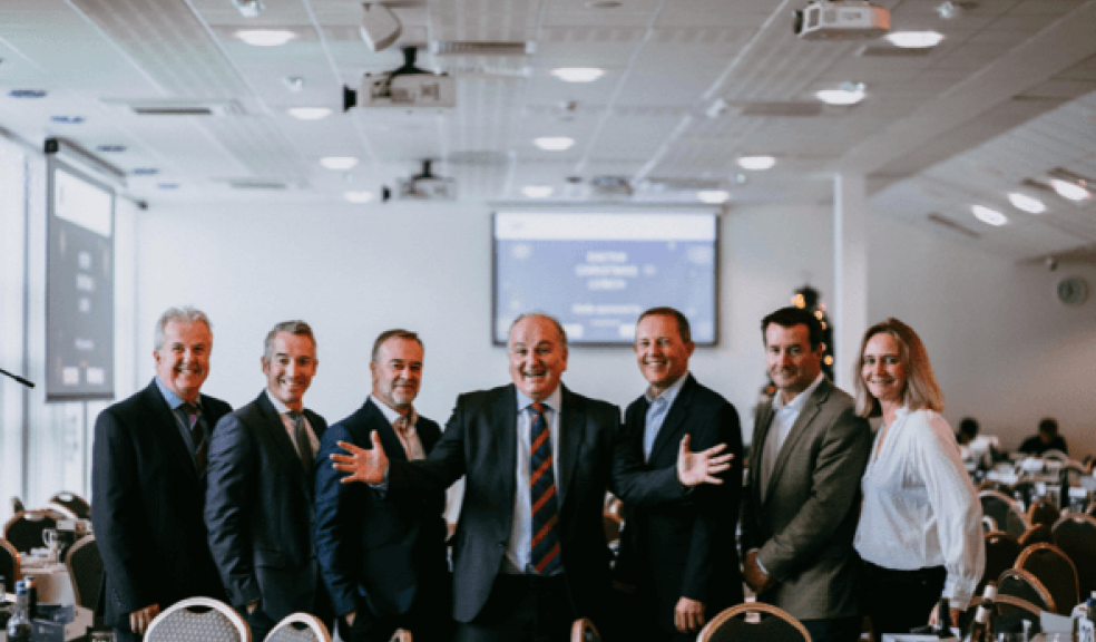 From L-R: Damian Cook - Stratton Creber Commercial, Andrew Perkins - Ashfords, Robert Chalk - Chalk + Ward, David Kirk - Kirk Hills, Keith Biggs - OTB Eveling, Paul Scott - Hall & Scott, Jackie Jacobs - South West Metal Finishing.