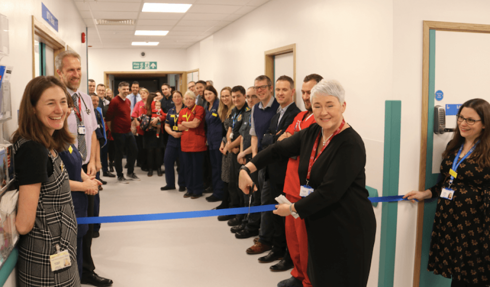 RD&E Chief Executive Suzanne Tracey cuts the ribbon on the Trust’s redesigned Medical Triage Unit on 24 December, 2018.