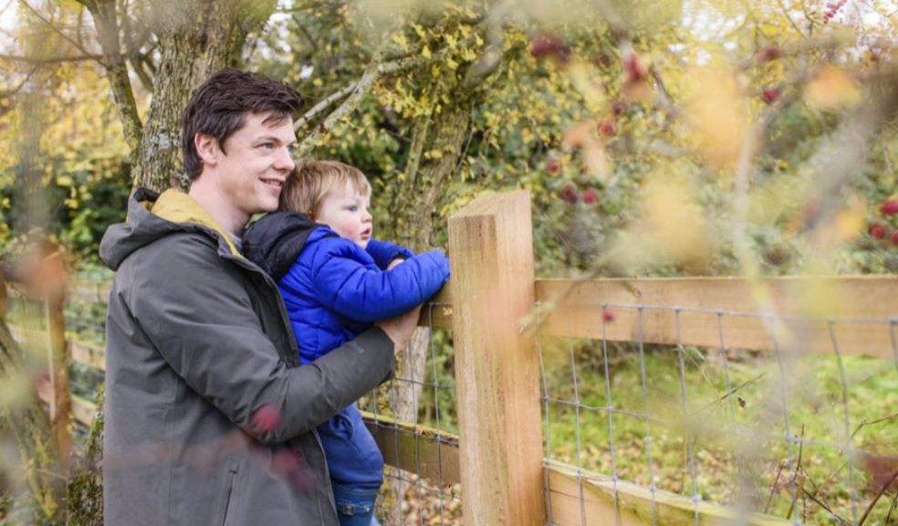 A father and son look out from one of the viewpoints at the nature reserve. Credit: Rosemary Despres, rspb-images.com