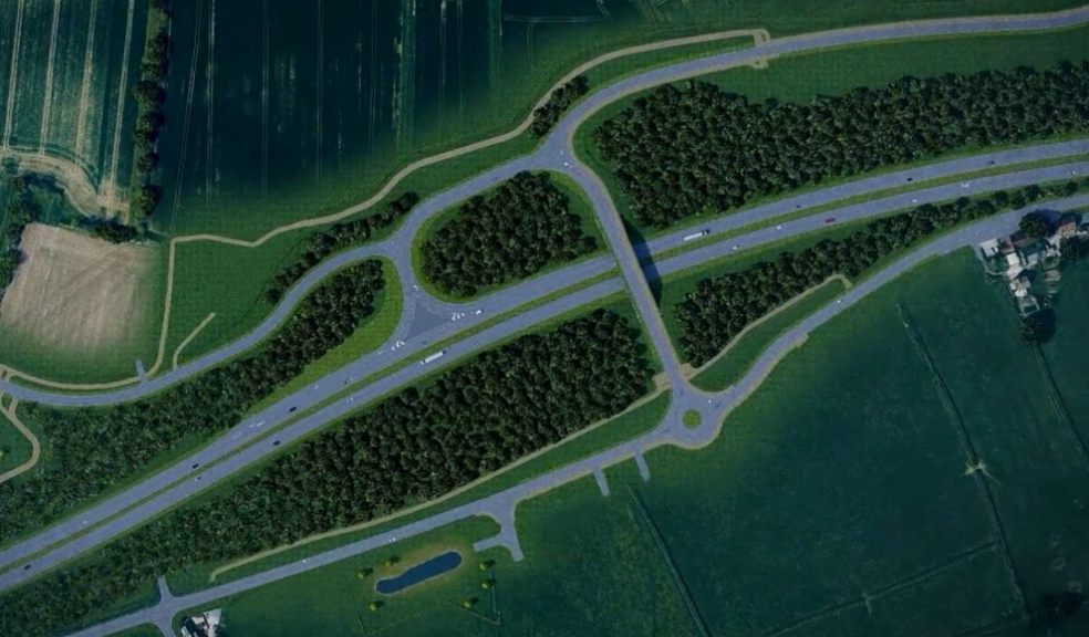Artist’s impression of A303 Sparkford to Ilchester dualling scheme which will help to improve journey times and reliability on the A303 in Somerset