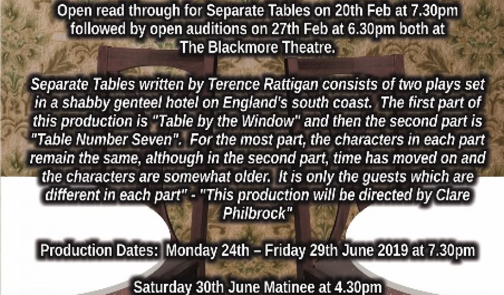 Separate Tables - Open Auditions