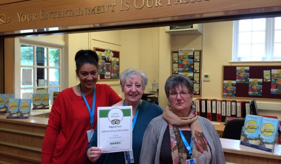 Pictured are three of the Manor Pavilion Theatre staff - Marsha, Joan and Julia - with the TripAdvisor Certificate of Excellence.