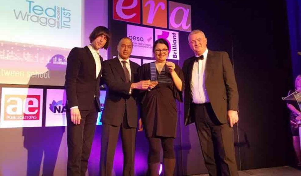 Dan Sandhu, CEO Sparx, and Moira Marder, CEO of the Ted Wragg Trust accepting the award. Dan Sandhu, CEO Sparx, and Moira Marder, CEO of the Ted Wragg Trust accepting the award.