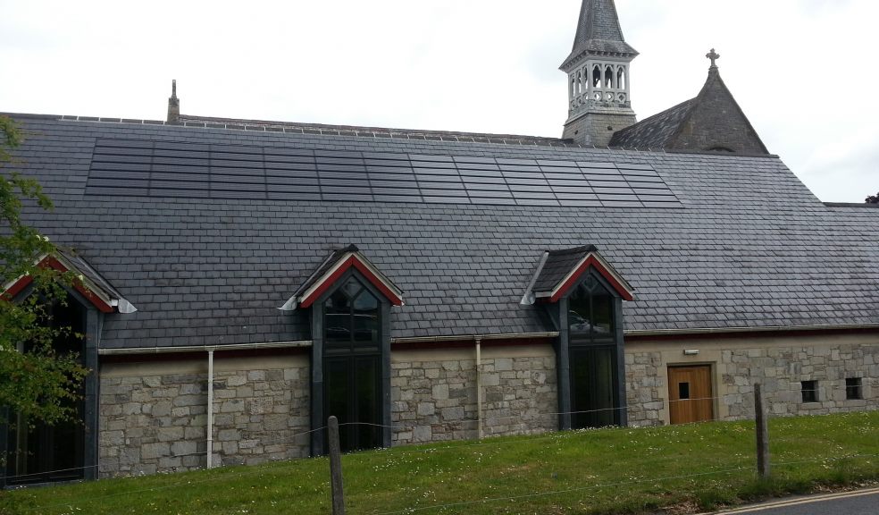 Solar slates on St Paul's Church, installed by Exeter's SunGift Energy