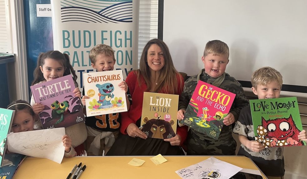Children from St Peter's School, Budleigh Salterton, met author Rachel Bright