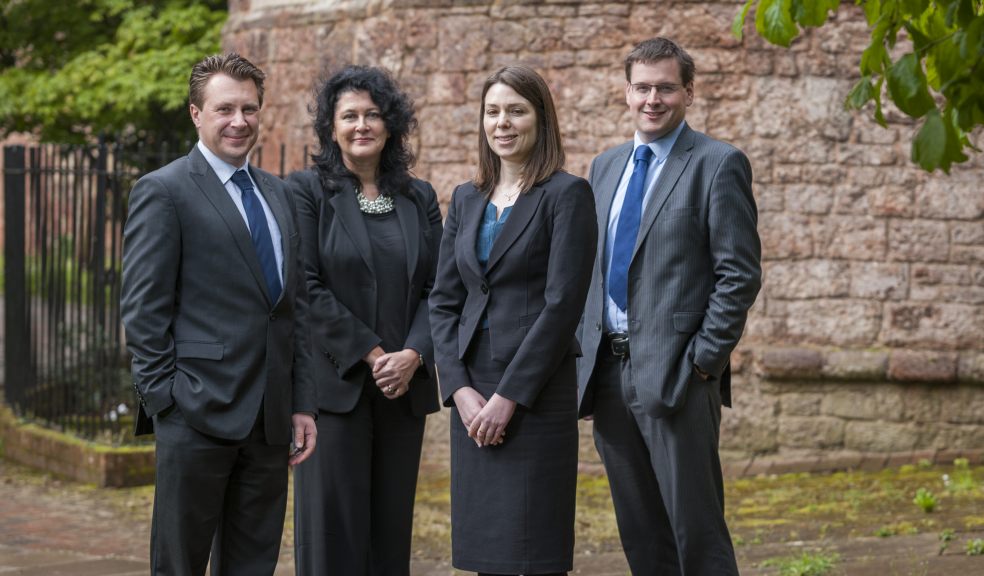L-r: Andrew Knox, Davina Haydon, Laura McFadyen and Ben Travers – newly promoted partners at Stephens Scown