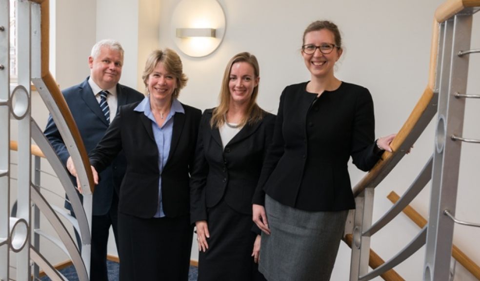 L-r: Nigel Coveney, Kay Rumford, Gabrielle Medland and Kirsty Apps, newly promoted lawyers at Stephens Scown in Exeter