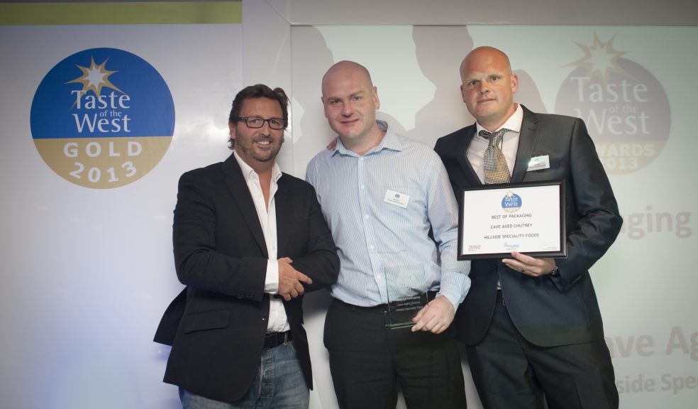 Mitch Tonks presents the Taste of the West award for 'Best of Packaging to Exeter-based Hillside Speciality Foods'