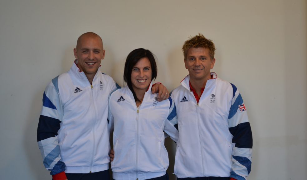 Left to right: Nick Robinson Baker (athlete), Monique Gladding (athlete), Steve Gladding (coach)
