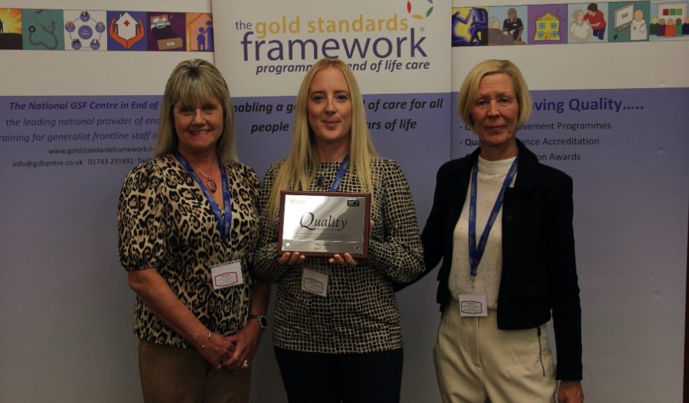 Nicola Grace Clinical Care Manager and Adele Pyke Registered Nurse Team Leader from Elizabeth Finn Homes, accepting the award.