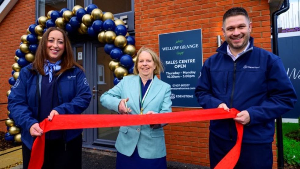 The Lord Mayor of Exeter Councillor Anne Jobson with Edenstone's Kate Butler & Darren Kellaway