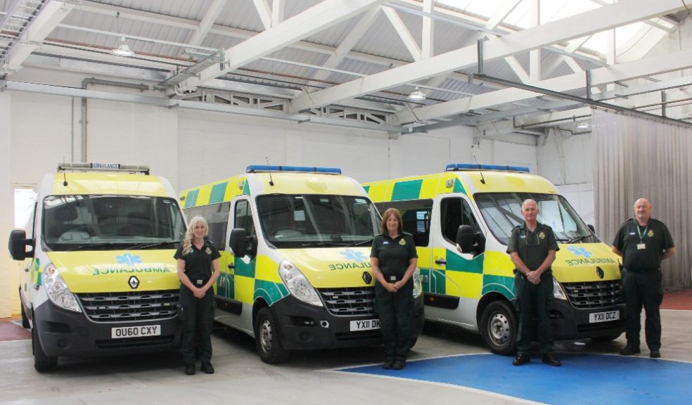 The ambulances were driven to a nearby Government air field by Trudy (L), Kathy (SL), Howard (SR) and Des (R). Photo: SWASFT.