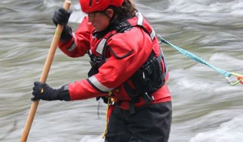 A member of the team training for water rescue A member of the team training for water rescue