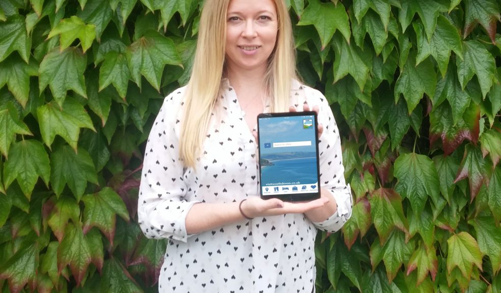 Sarah Stride, Acting General Manager for Visit South Devon, with the new app on an i-Pad mini.