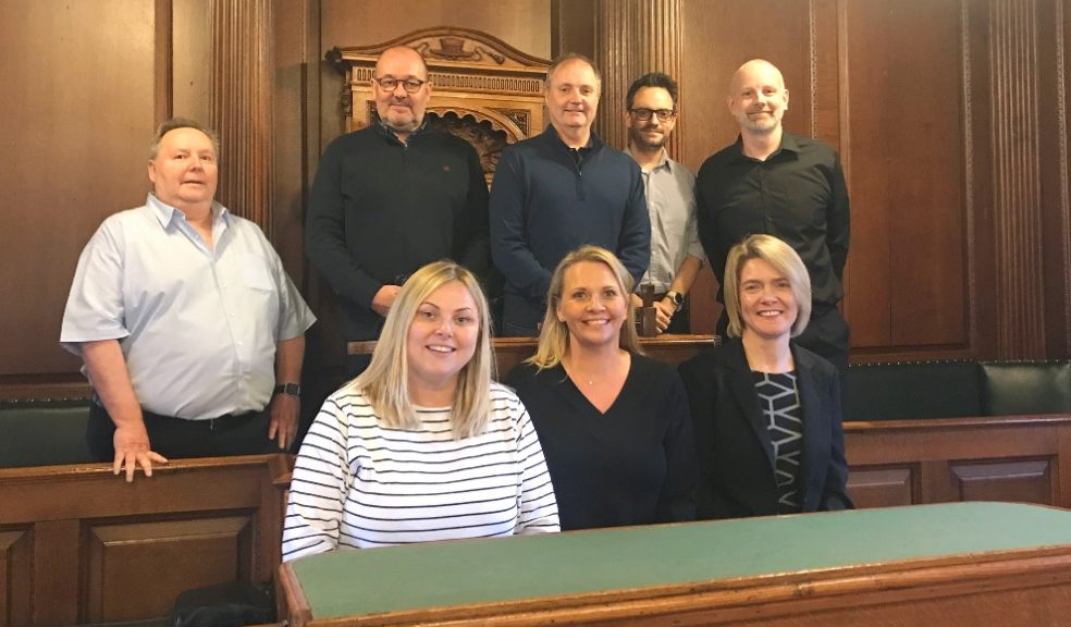 Back row left to right: Alan Davison, Simon Palmer, Paul Hendy, Edward Langley, Paul Bromage. Front left to right: Tracy Palmer, Rebecca Hendy, Jo Rimmer.