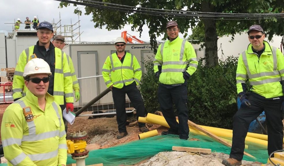 The Wales & West Utilities team working to bring gas to the NHS Nightingale Hospital in Exeter