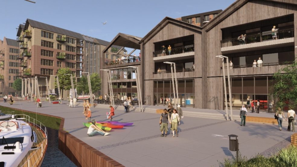 How the development at Water Lane, Exeter could look. Image courtesy: Nash Partnership for Water Lane DMC.