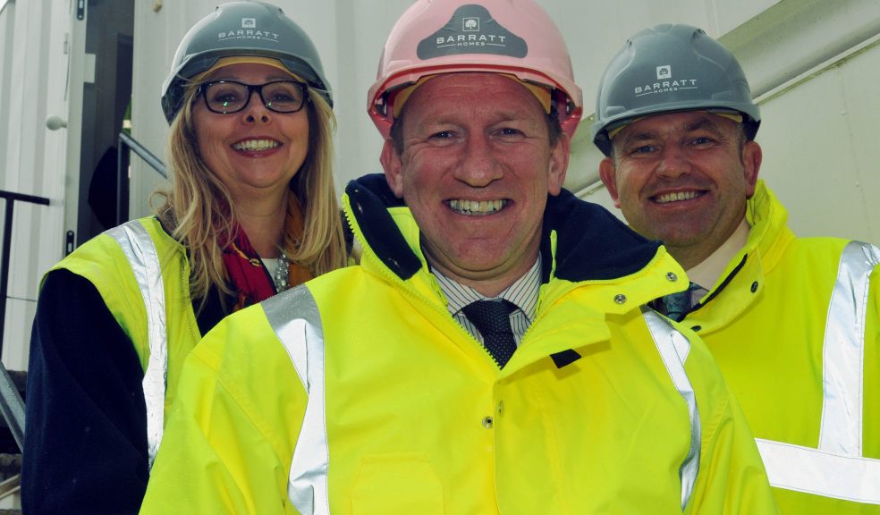 L-R - Barratt sales director Sara Parker, Barratt Homes chief executive David Thomas, and managing director Paul Moran