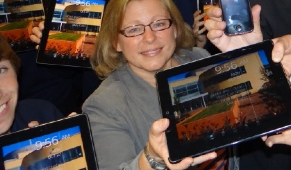 Vicki Carah with West Exe's recently launched App