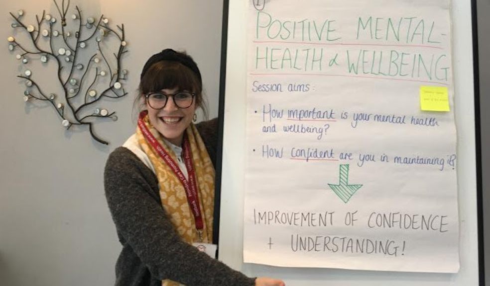 Wellbeing facilitator Charlotte delivering a face-to-face session Wellbeing facilitator Charlotte delivering a face-to-face session