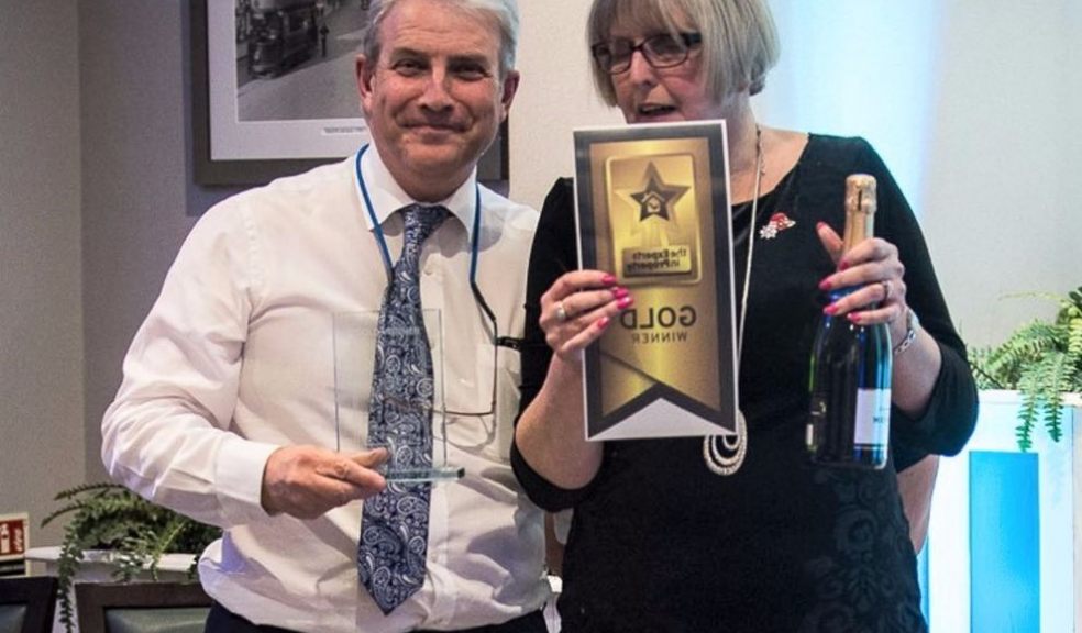 David Gibson and Alison Whitfield, partners of Whitton & Laing, with their Employer of the Year Award.