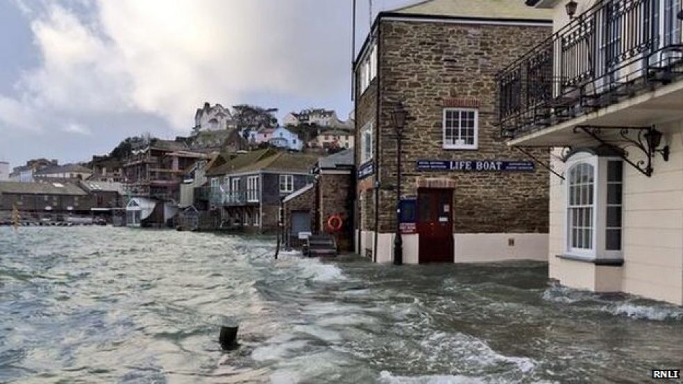 Salcombe flooded, Pic Courtesy of RNLI