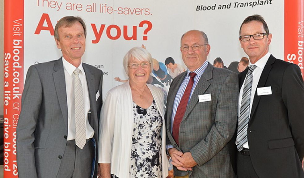 Left to right: Mr David Lewis, 67 (100th award, East Avenue, Exeter), Mrs Rose Northmore, 75 (100th award, Clyst Honiton, Exeter), Mr Edward Butcher, 68 (100th award, Lympstone, Exeter) and Mr Paul Bastyan, 62 (100th award, Chard Road, Exeter).