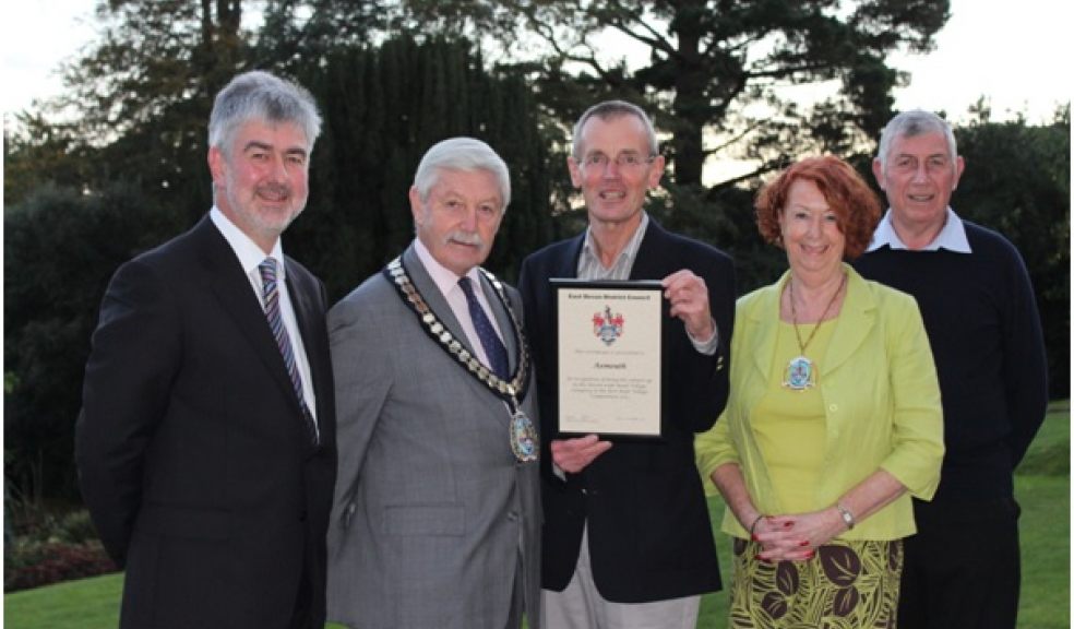 Small Village Category: Keith Lawes, Mike Clements and EDDC Ward Member Ian Thomas on far left