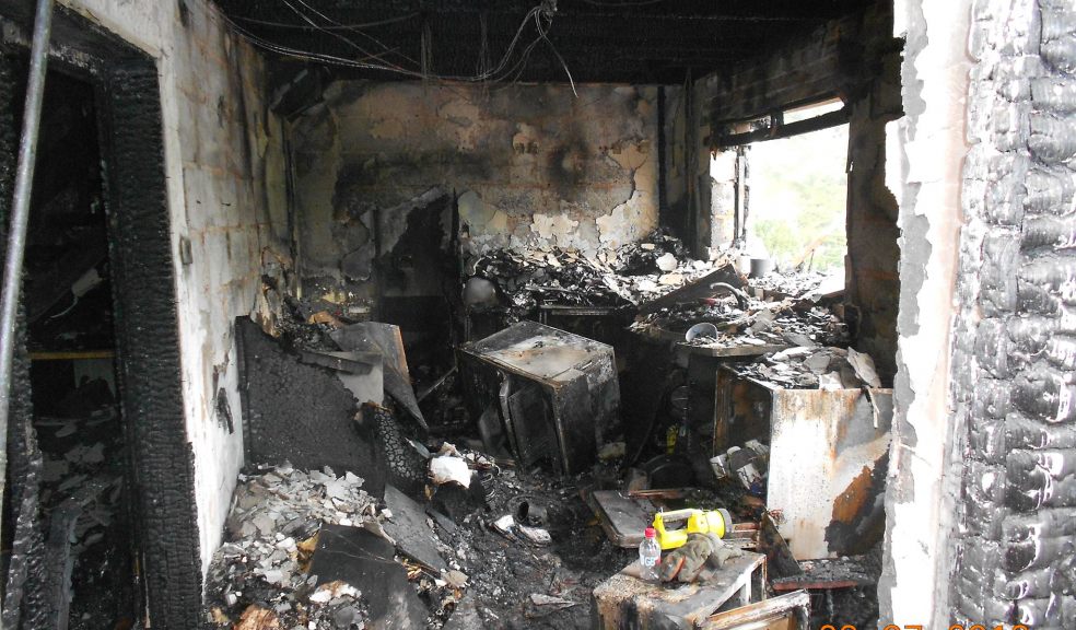 Kitchen interior where the fire is thought to have began