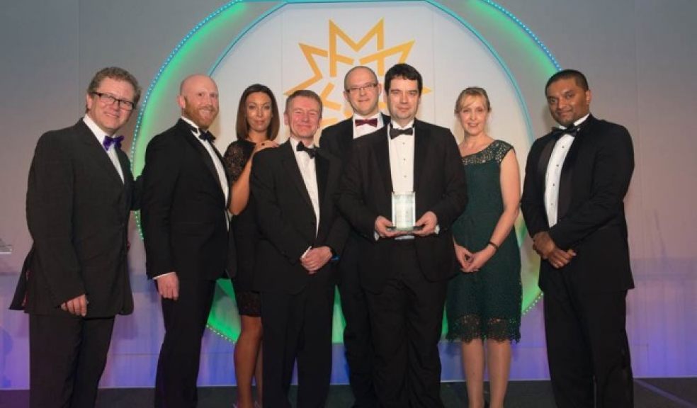 Browne Jacobson team winners photo (L to R) Impressionist Jon Culshaw; Partner Tim Claremont, Head of Business Operations Karen Walker; Partner Mark Aldrich; Head of Business Development Richard Morley; Managing Partner Iain Blatherwick; Chief Operating Officer Sarah Walker-Smith and Relationship Director for Santander, Indy Siriwardana.