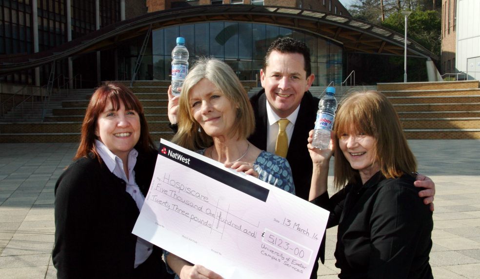 L to R – Gill Winsor (University of Exeter), Catherine Rawlinson (Hospiscare), Phil Rees-Jones (University of Exeter), Carole Kendall (University of Exeter). Photo: John Ffoulkes