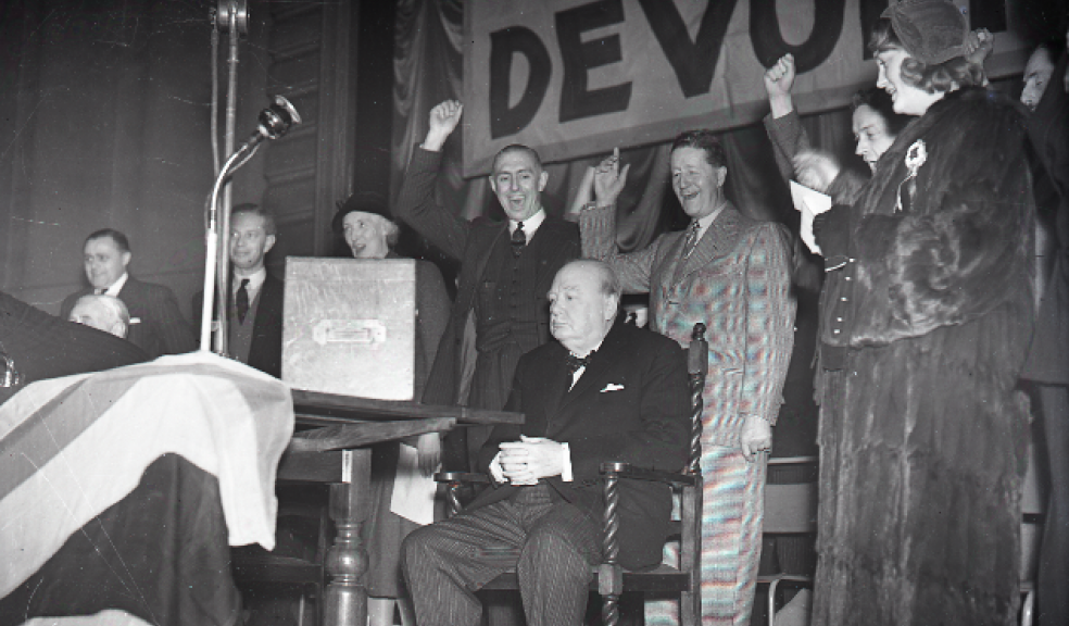 Winston Churchill at the Devonport election in Plymouth