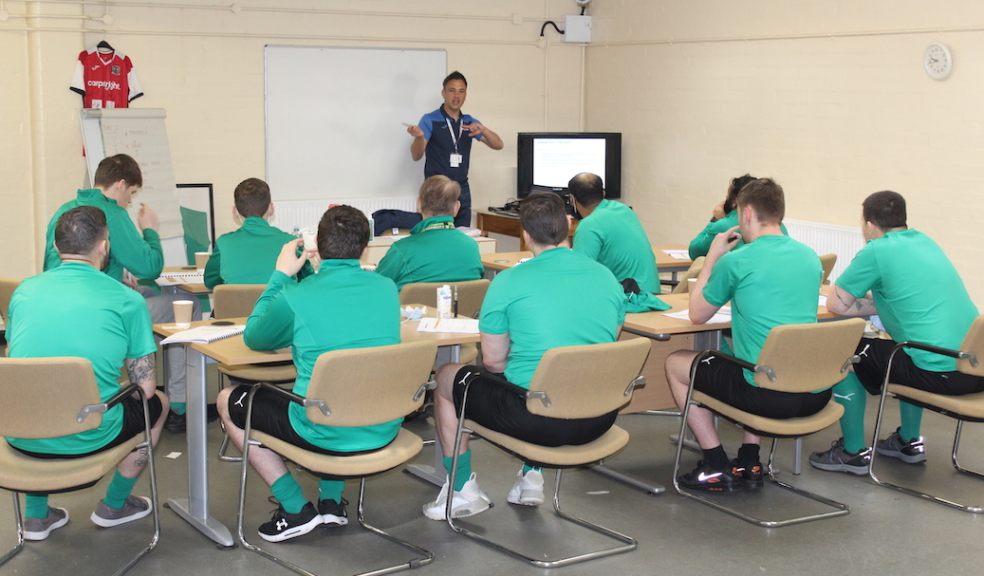 Scott Walker of Exeter City Community Trust working with prisoners at HMP Exeter