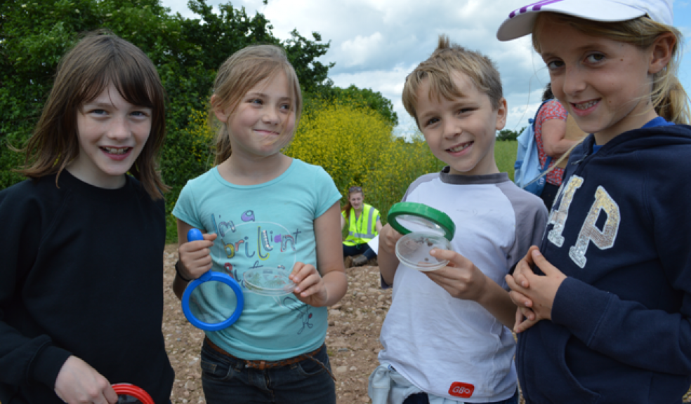 Clyst St. Mary Primary school pupils learning about biodiversity at proposed local solar farm