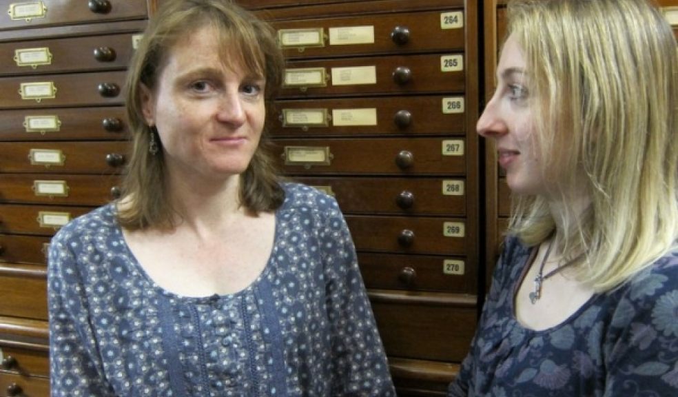 Collections Review Coordinator Claire Gulliver with Curator of Natural History Holly Morgenroth