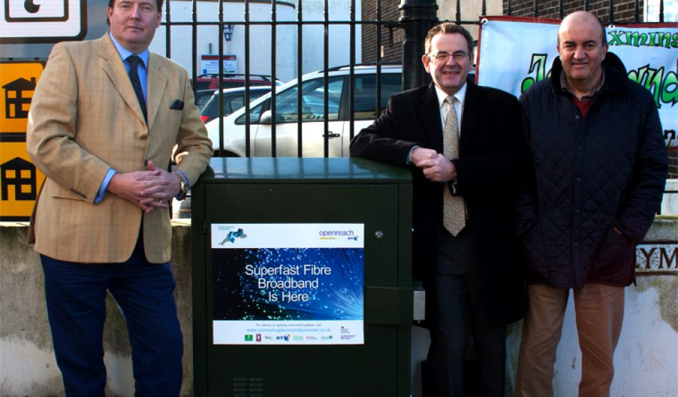 L-R: Councillor Andrew Leadbetter; Paul Coles, BT; and Councillor David Hall.