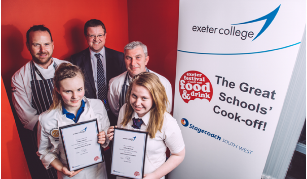 Back L-R: Stuart Fowles (Exeter College), Michael Watson (Stagecoach South West), John Wheeler (Exeter College). Front L-R: Melissa Johnson (The King's School) and Kathryn McDowell (Exmouth Community College)