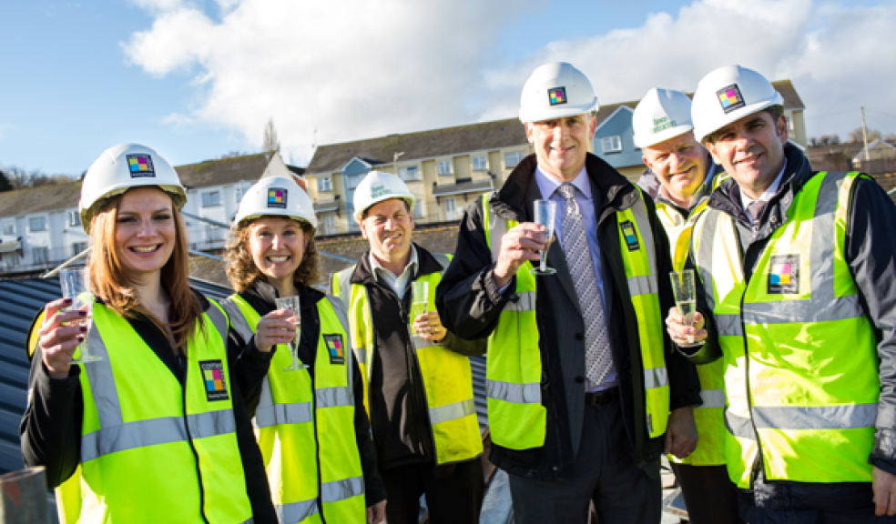 Left to right: Nicola Suckley (Cornerstone) Anne Seaborne (Cornerstone) John Woodmore (Devon Contractors) Rick Williams C/Exec of Cornerstone, Warren Smith (Devon Contractors) and Paul Goodes (Director of Eagle One & Chairman of Cornerstone)
