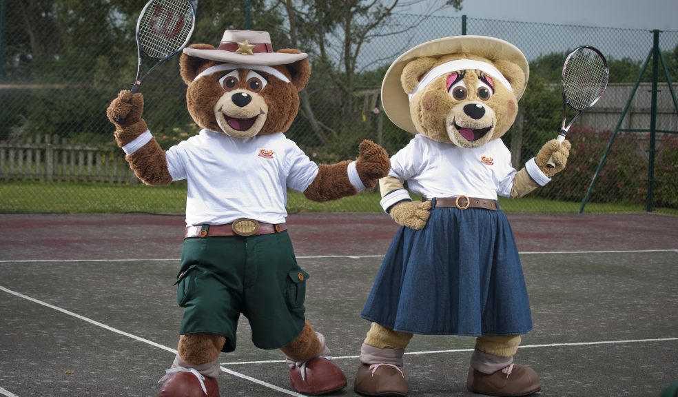 Buddy and Blossom celebrate the start of Wimbledon tennis mania at Devon’s Crealy Great Adventure Park