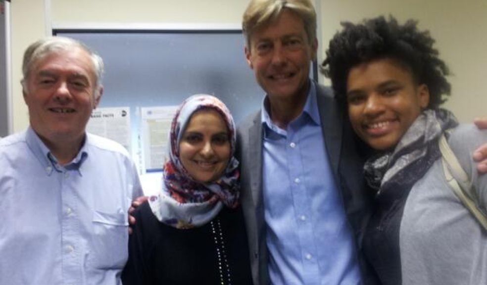 L to R: Cllr Richard Westlake, Nazima Khan, Ben Bradshaw MP and Crystal Carter