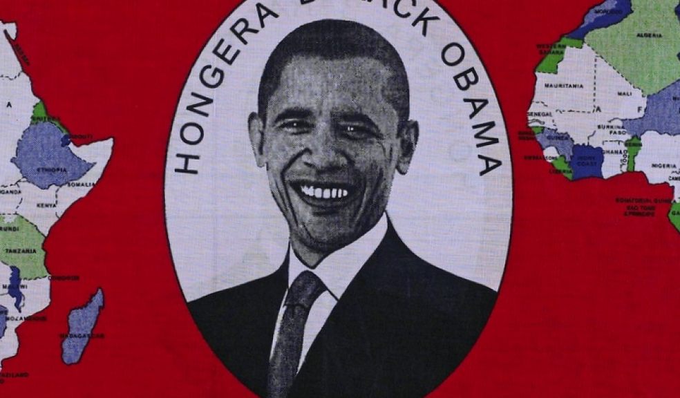 Feature from a cotton cloth (kanga) that celebrates Barack Obama’s election as US President, Kenya